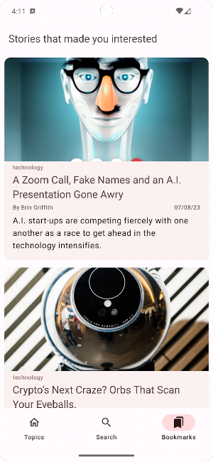 NYT News Sample App Screenshot 2