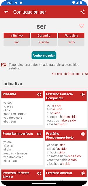 Spanish Verb Conjugation Screenshot 1