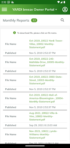 Yardi Breeze Owner Portal Screenshot 3