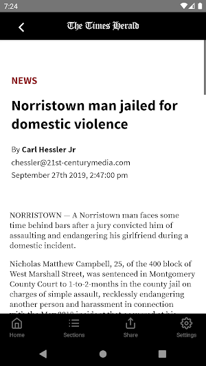 The Times Herald for Android Screenshot 1