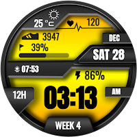 Yellow Digital Watch Face