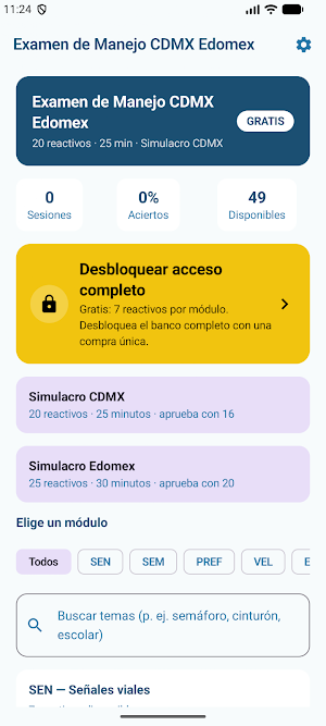 Examen de Manejo CDMX Edomex Screenshot 0