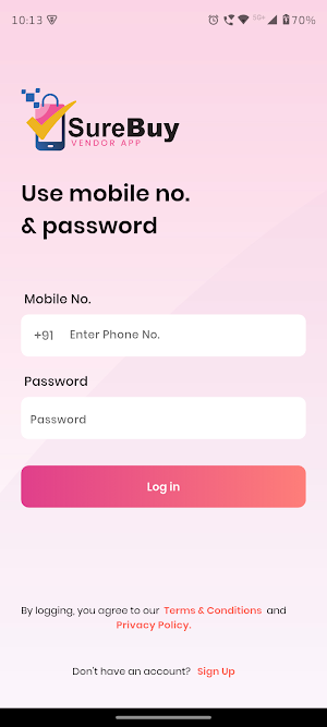 Sure Buy Vendor App Screenshot 1