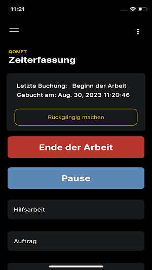 QOMET Zeiterfassung Screenshot 1