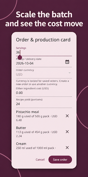 Cake Cost & Order Manager Screenshot 2