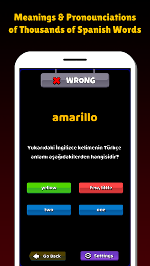 Spanish Vocabulary Game Screenshot 1
