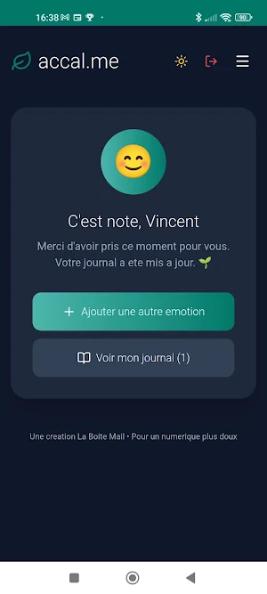 Accal.me : Journal Émotionnel Screenshot 1