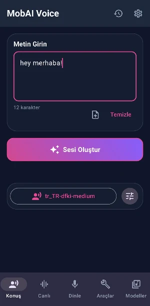 MobAI Voice: Canlı AI Asistan Screenshot 0