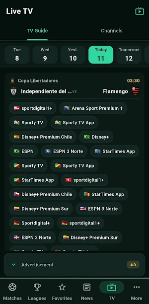 Sportzfy TV Live Football HD Screenshot 0