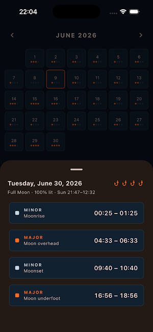 Biteline Solunar Fishing Times Screenshot 3