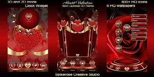 Heart Valentine 3D Next Launcher theme Screenshot 1