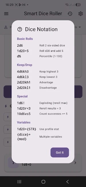 Smart Dice Roller Screenshot 3