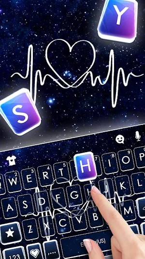 Dark Blue Heartbeat Keyboard Theme Screenshot 1