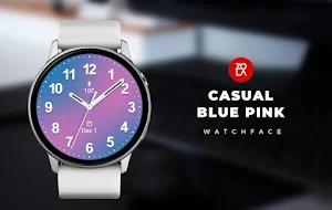 Casual Blue Pink Watch Face Screenshot 0