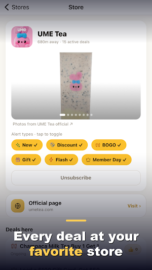 Deal Alarm: Boba Deal Alerts Screenshot 0