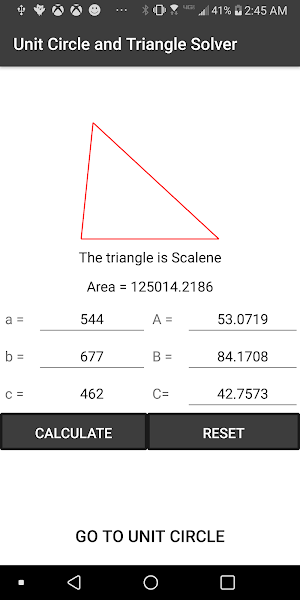 Triangle Solver and Unit Circl Screenshot 3
