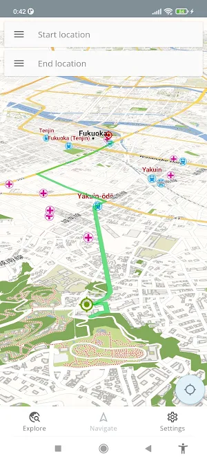 Fukuoka Japan Offline Map Screenshot 1