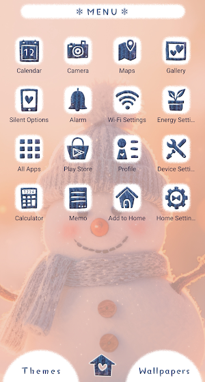 Smiling Snowman Theme +HOME Screenshot 1