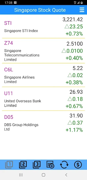 Singapore Stock Quote Screenshot 0