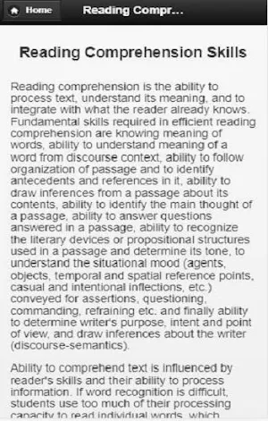 Reading comprehension skills - Offline App Screenshot 1