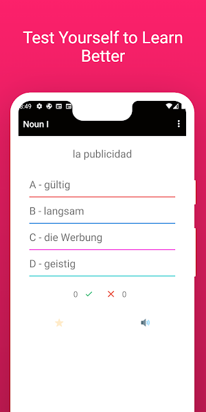 Practice German Spanish Words Screenshot 3