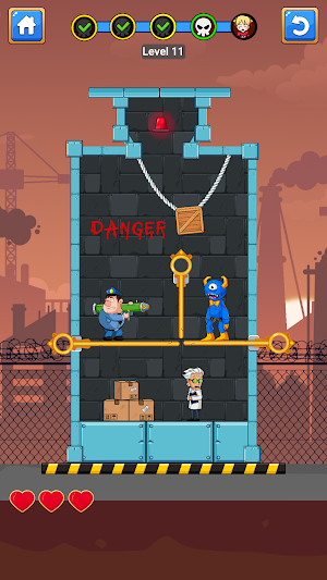 Blue Monster Pull Pin Screenshot 2