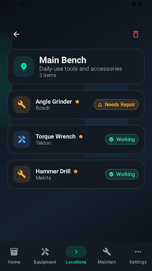 Workshop Equipment Tracker Screenshot 3