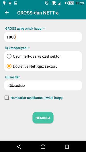 Əmək haqqı - kalkulyatoru 2020 Screenshot 1