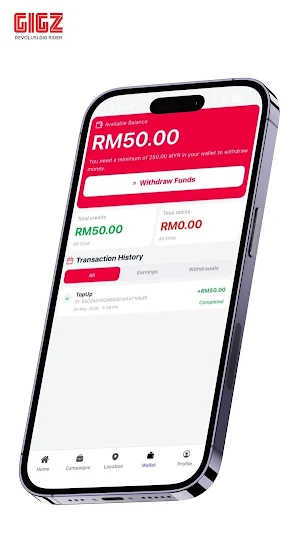GIGZ Rider App Screenshot 2