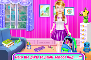 Twins Sisters Girls School First Day at Classroom Screenshot 3