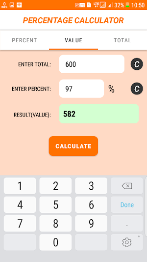 Percentage Calculator Screenshot 1