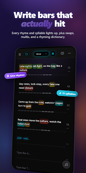 RhymeFlux: Rap Lyrics & Rhymes Screenshot 0