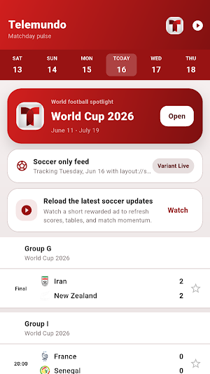 Telemundo - Live Soccer Score Screenshot 0