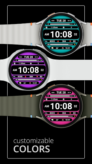 DADAM129: Digital Watch Face Screenshot 2