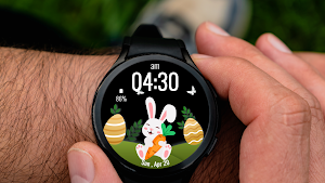 Cute Bunny Digital Watch Face Screenshot 0