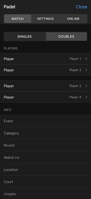 Padel Scores Screenshot 2