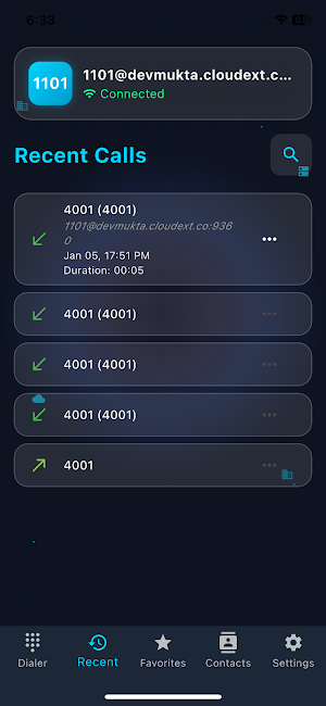 MobileExt Softphone Screenshot 3