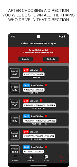 Nova Gradiška train timetable Screenshot 1