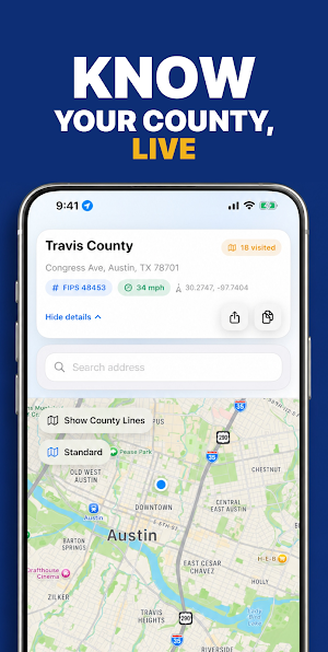 County Names & Lines Screenshot 1