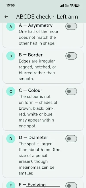 Mole & Skin Check Tracker Screenshot 2