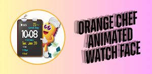 Orange Animated Watch Face Screenshot 0