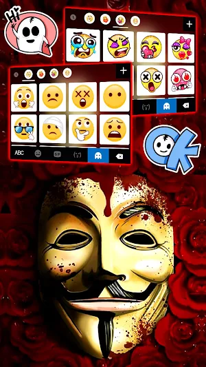 Rosy Anonymous Keyboard Background Screenshot 3