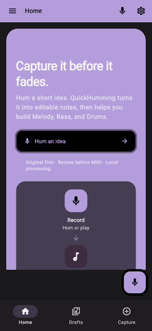 QuickHumming - Melody Maker Screenshot 0