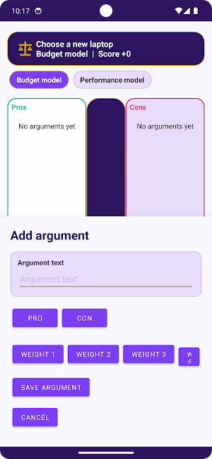 Decision Balance Screenshot 0