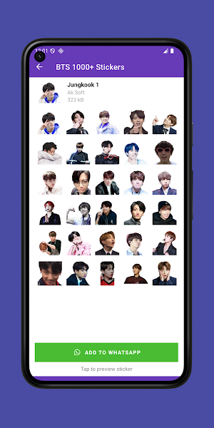 BTS 1000+ Stickers Screenshot 3