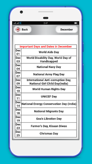 Important dates and days in indian history Screenshot 3