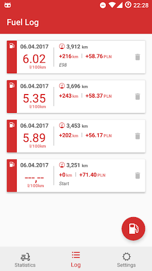 Motorcycle Fuel Log - Mileage tracker Screenshot 2