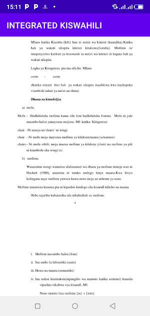 Intergrated Kiswahili Screenshot 3