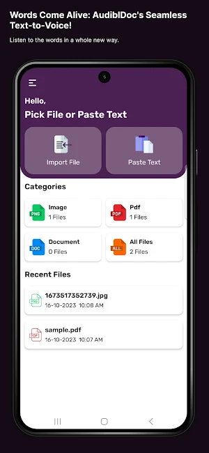 AudiblDoc - Text to Speech Screenshot 1