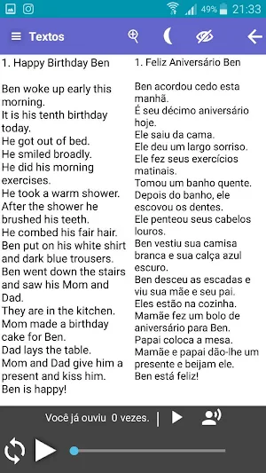 Textos em Inglês - Gold Screenshot 0